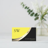 Zwart-geel Gold decor met Matig Monogram Visitekaartje (Staand voorkant)