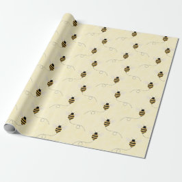 Zwart Geel Goud Bijen Baby Shower Cadeaupapier
