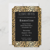 Zwart Geel Goud Glitter Luipaard Kaart (Voorkant)