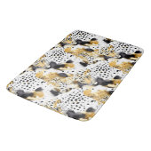 Zwart Geel Goud Luipaarden Dierenprint Badmat (Gekanteld)