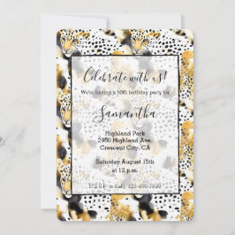 Zwart Geel Goud Luipaarden Dierenprint Kaart