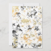 Zwart Geel Goud Modern Sweet 16 Verjaardagsfeest Kaart (Achterkant)