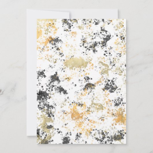 Zwart Geel Goud Modern Sweet 16 Verjaardagsfeest Kaart (Achterkant)