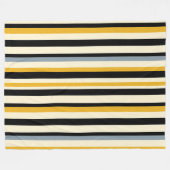 Zwart, Geel, Grijs en Witte Streep Fleece Deken (Voorkant (Horizontaal))