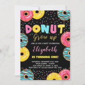 Zwart Geel Groen Donut Verjaardag Uitnodigingen (Voorkant)