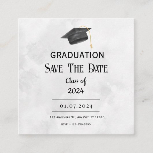 Zwart Geel Grunge Afstuderen behuizing Kaart (Voorkant)