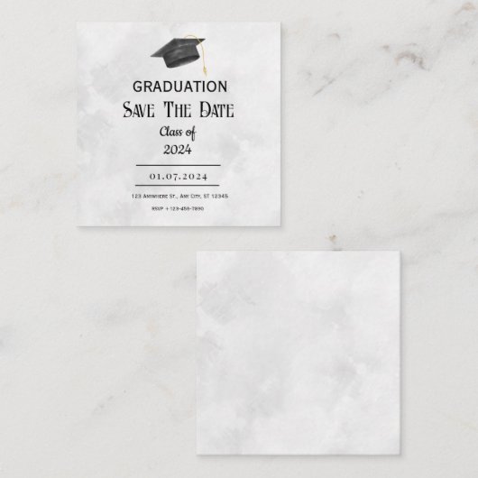 Zwart Geel Grunge Afstuderen behuizing Kaart (Voorkant / Achterkant)