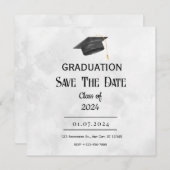 Zwart Geel Grunge Afstuderen Bewaar de datum Save The Date (Voorkant / Achterkant)