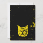 ZWART GEEL GRUNGE PUNK POP ART INVITATION KAART (Achterkant)
