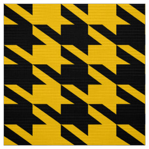Zwart & geel Houndstooth naadloos patroon Stof