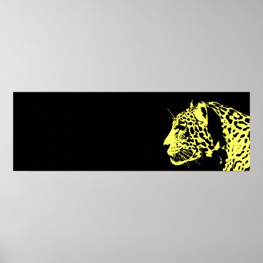 Zwart & geel Jaguar Pop Art Poster (Voorkant)