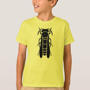 Zwart geel jasje Insect afdrukken T-shirt