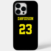 Zwart-geel Jersey Naam Nummer Case-Mate iPhone Case (Achterkant)
