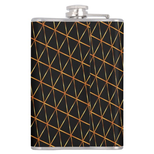 Zwart & Geel Klassiek Heupfles (Achterkant)