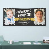 Zwart Geel Koel Krijt 2 Foto's Congrats Afstudeerd Spandoek (Beurs)