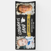 Zwart Geel Koel Krijt 2 Foto's Congrats Afstudeerd Spandoek (Verticaal)