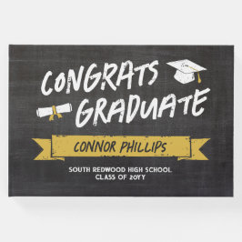 Zwart Geel Koel Krijt Congrats Afstuderen Gastenboek