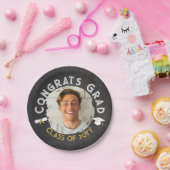 Zwart Geel Koele Krijt Foto's Congrats Afstudeerde Papieren Bordje (Feest)