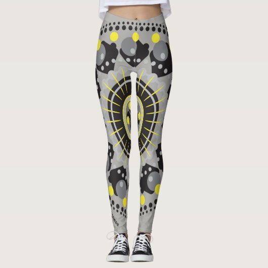 Zwart-geel Leggings (Voorkant)