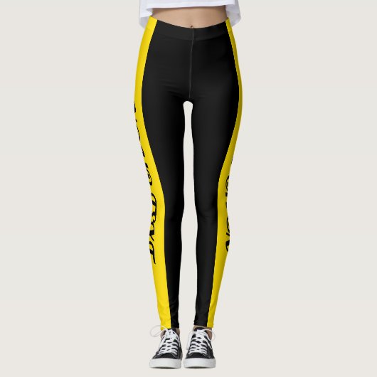 Zwart-geel Leggings (Voorkant)