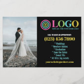Zwart Geel Logo Foto's Promo Small Business Flyer (Voorkant)