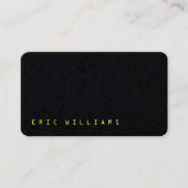 Zwart-geel modern minimalistisch visitekaartje (Voorkant)