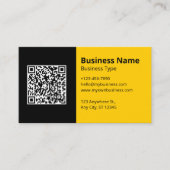 Zwart Geel Modern Visitekaartje (Voorkant)