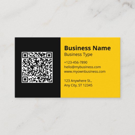 Zwart Geel Modern Visitekaartje (Voorkant)