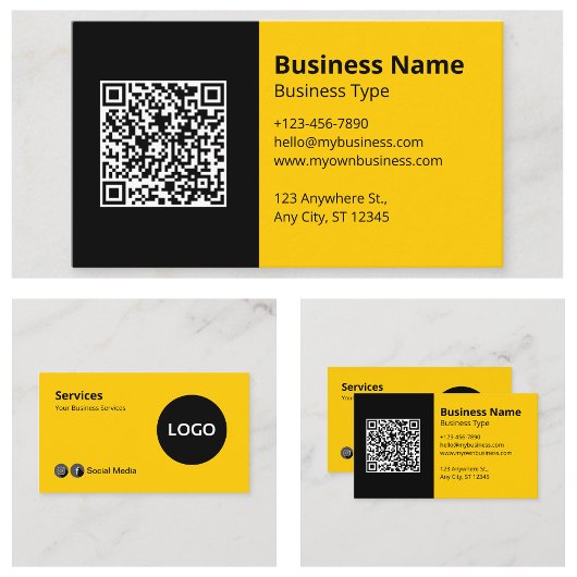 Zwart Geel Modern Visitekaartje