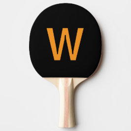 zwart & geel monogram initiaal Ping Pong Bal Tafeltennisbatje
