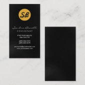 Zwart Geel Monogram Visitekaartje (Voorkant / Achterkant)