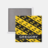 Zwart-geel omgedoopt, zestiende notitiepatroon magneet (Voorkant / Achterkant)