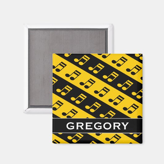 Zwart-geel omgedoopt, zestiende notitiepatroon magneet (Voorkant / Achterkant)