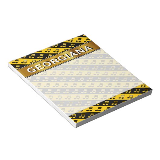 Zwart-geel omgedoopt, zestiende notitiepatroon notitieblok (Schuin)