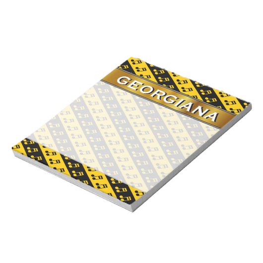 Zwart-geel omgedoopt, zestiende notitiepatroon notitieblok (Linkerzijde)