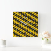 Zwart-geel omgedoopt, zestiende notitiepatroon vierkante klok (Huis)