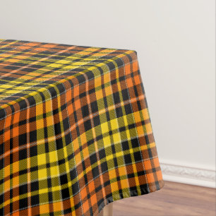 Zwart Geel Oranje Geruit Schotse Ruit Design Tafelkleed