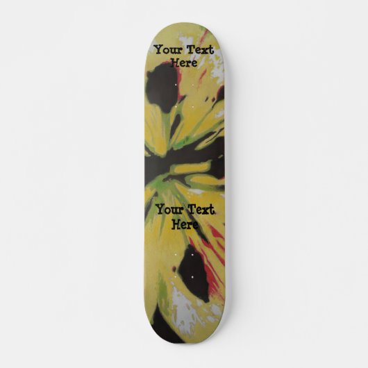 zwart geel origineel modern abstract design skateboard (Voorkant)