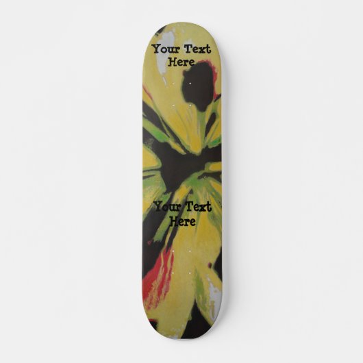 zwart geel origineel modern abstract design skateboard (Voorkant)