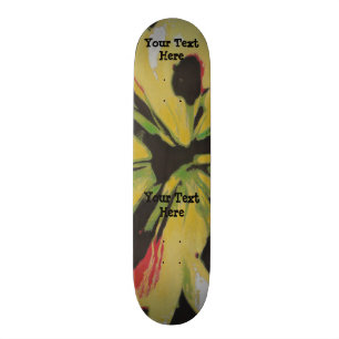 zwart geel origineel modern abstract design skateboard