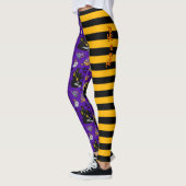 Zwart Geel Paarse Heksenhuis Halloween Outfit Leggings (Links)