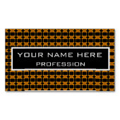 zwart-geel patroon magnetisch visitekaartje (Voorkant)