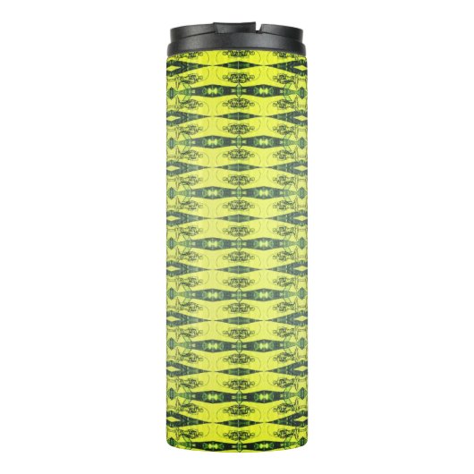 Zwart-geel patroon thermosbeker (Achterkant)