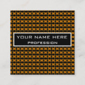 zwart-geel patroon vierkante visitekaartje (Voorkant)