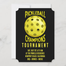 Zwart Geel Pickleball Toernooi Uitnodiging
