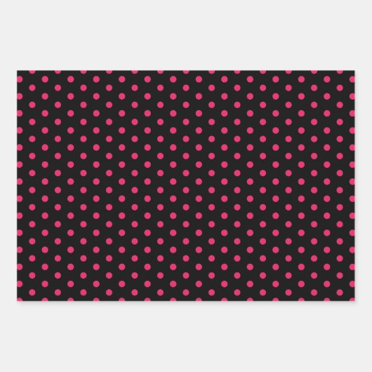 Zwart Geel Polka Dot Wrapping Paper (Voorkant)