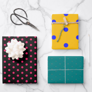 Zwart Geel Polka Dot Wrapping Paper