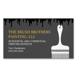 Zwart Geel Professioneel Huis Schilder Magnetisch Visitekaartje