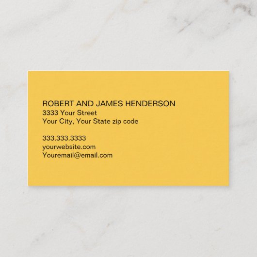 Zwart Geel Professioneel Huis Schilder Visitekaartje (Achterkant)