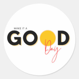 Zwart Geel Rood Maak Een Goede Dag Sticker